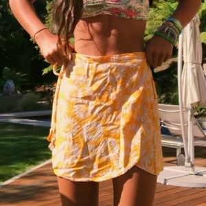 retro floral UO wrap skirt
